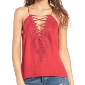 New with tags - lace up red tank top